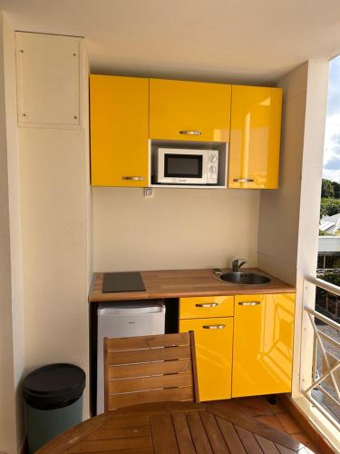 Kuchyň nebo kuchyňský kout v ubytování Studio bellevue résidence de la baie