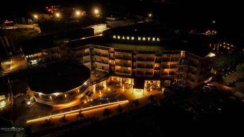 an aerial view of a hotel at night at Grand Hotel President in Siderno Marina