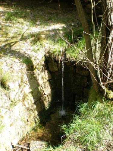 a small stream of water coming out of a stone wall at Pension Novy Den in Albrechtice