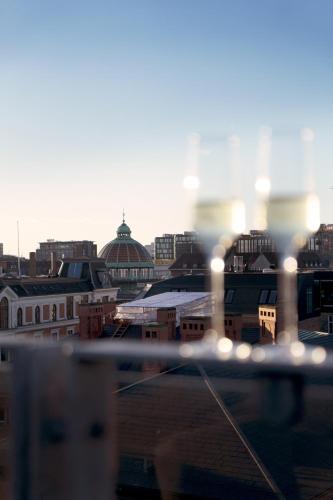 a view of a city with buildings in the background at Hotel Danmark in Copenhagen