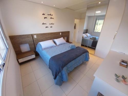 Cama ou camas em um quarto em Cobertura Frente Mar Campeche - 3 quartos, jacuzzi
