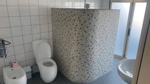 a bathroom with a toilet and a sink at Turisalba in Ishëm