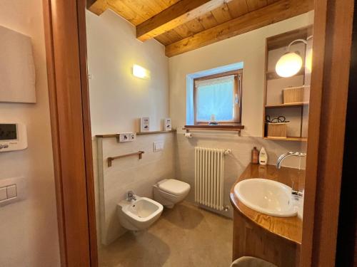 ein Bad mit einem WC und einem Waschbecken in der Unterkunft Ginny's House by Holiday World in Pré-Saint-Didier