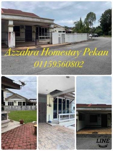 a collage of four pictures of a house at Azzahra Homestay Pekan with 3 Bedrooms fully airconditioner in Pekan