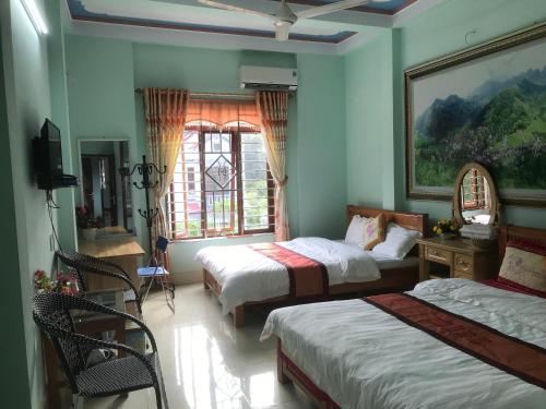 Katil atau katil-katil dalam bilik di Hotel Thien An