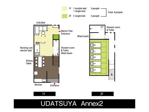 Půdorys ubytování Udatsuya
