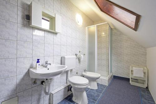 a bathroom with a toilet and a sink at Milan in Rastovača (Haus für 5 Personen) in Rastovača