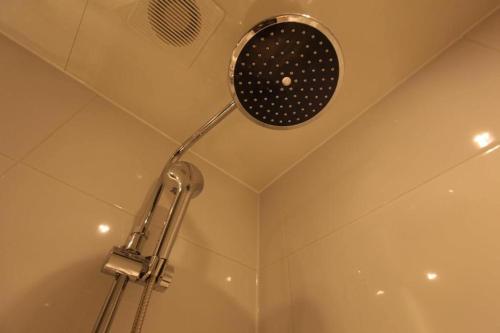 a shower with a shower head in a bathroom at Hotel Violet in Goyang