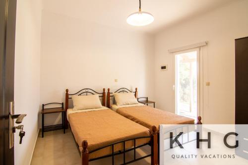 Postel nebo postele na pokoji v ubytování Irene apartment in Vlachata village!