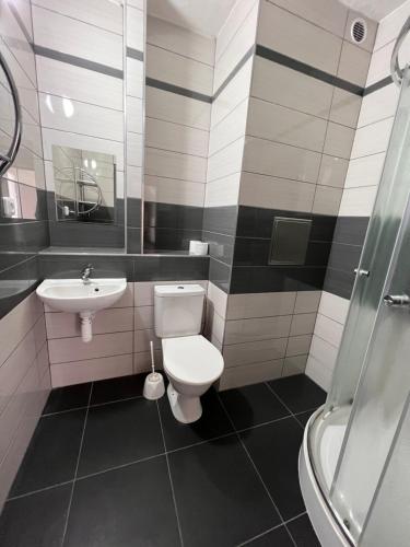 Koupelna v ubytování Hotel Labe