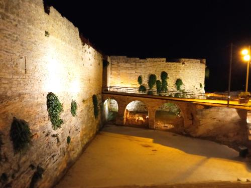 an alley in a castle at night at Cap de Mar in Alcudia