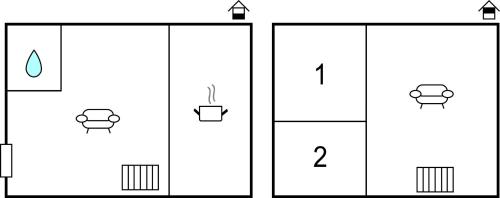 a set of four illustrations of a toilet with four different icons at 2 Bedroom Beautiful Home In Montalbán in Montalbán
