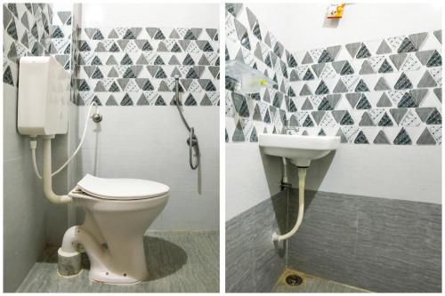 ネルールにあるNandas Grandのバスルーム(トイレ、洗面台付)の写真2枚