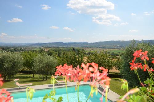 a villa with a swimming pool and a garden at Favolosa Villa in Toscana in Lucignano