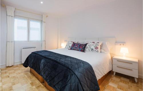 奧維多的住宿－Cozy Apartment In Oviedo With Kitchenette，一间卧室设有一张大床和一个窗户。