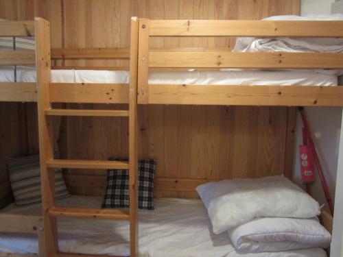 Ce lit superposé se trouve dans un dortoir doté de 2 lits superposés. dans l'établissement Studio cabine 4 pers rénové, pied des pistes, Villard-de-Lans - FR-1-689-91, à Villard-de-Lans
