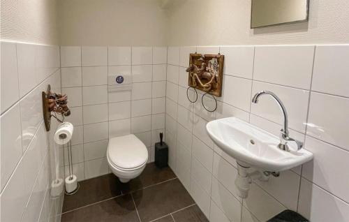 a white bathroom with a toilet and a sink at Pet Friendly Home In Beltrum in Beltrum