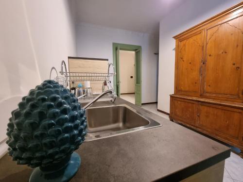 a kitchen with a sink and a pineapple on a counter at Piazza Politeama in Palermo