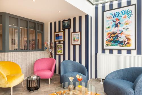 Χώρος καθιστικού στο Hôtel de la Plage