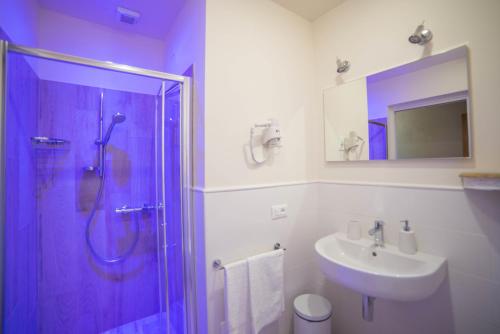 a bathroom with a shower and a sink at Casale Al Solivo B&B in Castion Veronese
