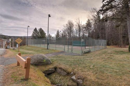 a tennis court in a park with a fence at All Season Mountain Retreat in Dover