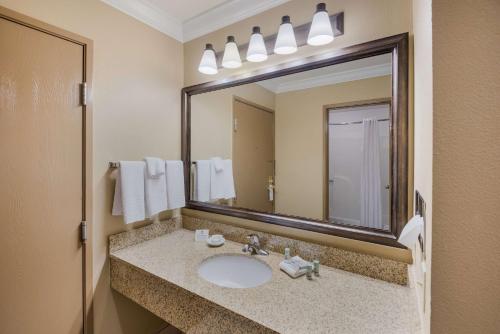 baño con lavabo y espejo grande en Best Western Sycamore Inn en Oxford