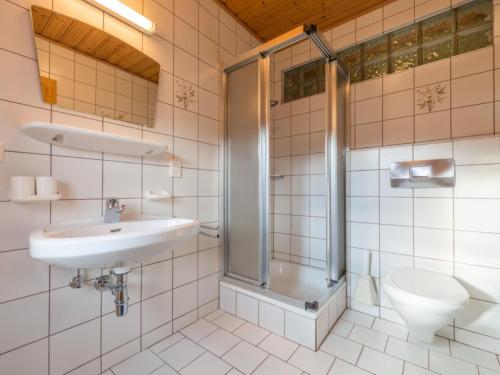 フラッハウにあるSiglavy Flachauのバスルーム(トイレ、洗面台、シャワー付)