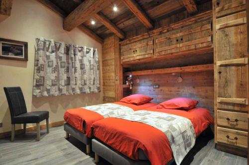 Katil atau katil-katil dalam bilik di Appartement Imelda Châtel Réservation