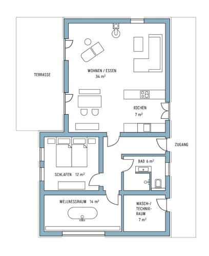 a floor plan of a house at Waldheimat in Miltach