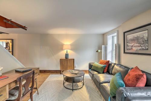 a living room with a couch and a table at Historic Home in Lambertville Walk to Bridge in Lambertville