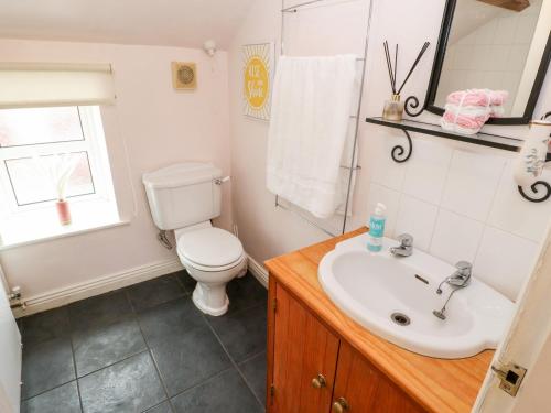 a bathroom with a toilet and a sink at 1 Wildsmith Court in York