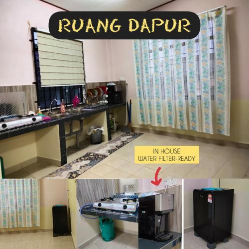Zimmer mit einer Tischtennisplatte und einem Waschbecken in der Unterkunft Ace Inn Guest House in Rantau Panjang