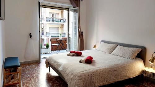 Tempat tidur dalam kamar di Casa Valentina - Beauty apartment with two bedroom near Vatican City