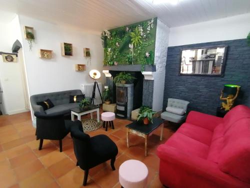 Χώρος καθιστικού στο Auberge du botaniste