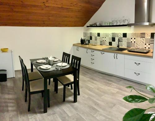 Kuchyň nebo kuchyňský kout v ubytování Apartmán v podkroví
