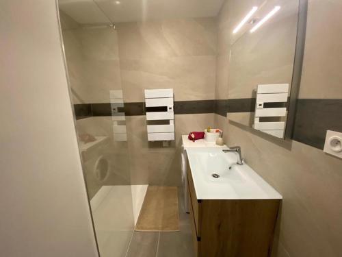 Koupelna v ubytování T2 Bis moderne au dernier étage avec parking à Aix-les-Bains - FR-1-555-69