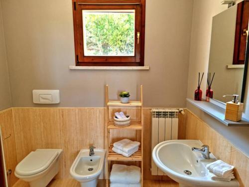 a bathroom with a sink and a toilet at Il Lago Incantato in Lonato del Garda