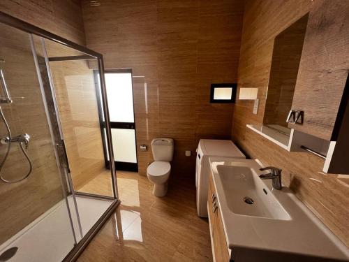 a bathroom with a toilet and a sink and a shower at L-irdoss in Vittoriosa