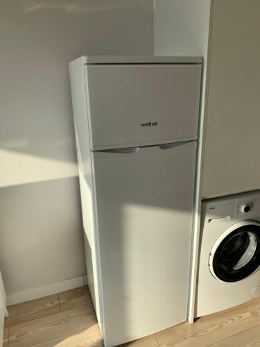 a white refrigerator next to a washing machine at SWA HOUSE in Istanbul