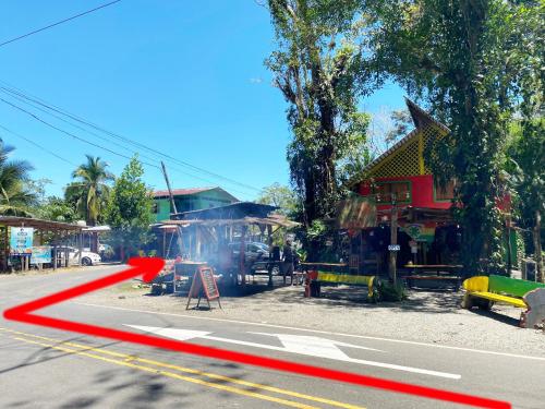 a red line on the side of a road at Private Villa on 2-Acres of Jungle Garden & Pool in Manzanillo