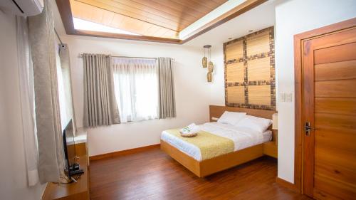 Łóżko lub łóżka w pokoju w obiekcie Estancia de lorenzo