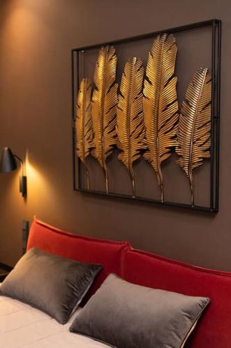 Luxury apartment in the superb locationにあるベッド