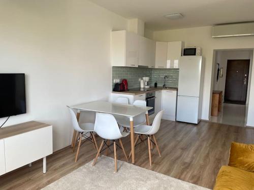 A kitchen or kitchenette at Buda Castle Toldy Apartment