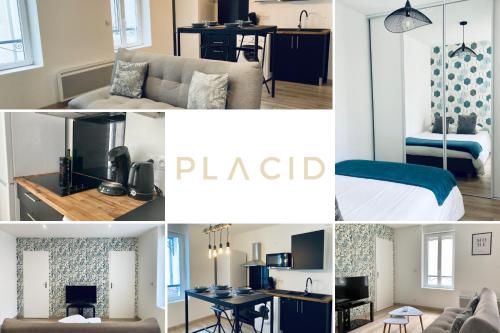 un collage de photos d'un salon et d'une salle à manger dans l'établissement La Midouze - Central - Moderne - Cosy, à Mont-de-Marsan