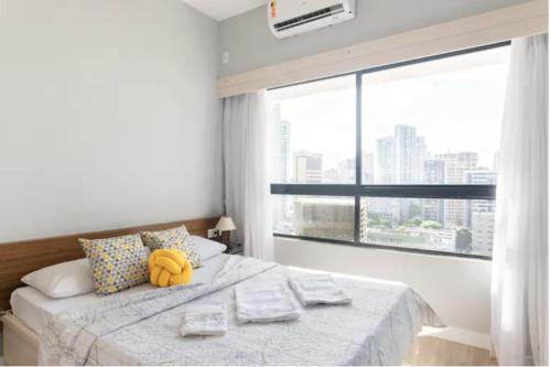 Katil atau katil-katil dalam bilik di Flat em Boa Viagem- Acaiaca