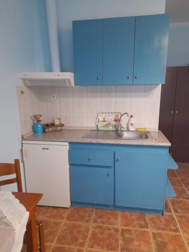 Kuchyň nebo kuchyňský kout v ubytování Ξενώνας Αντωνία