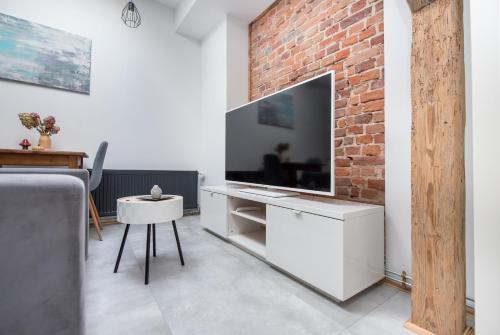 TV a/nebo společenská místnost v ubytování Apartament Mikołowska