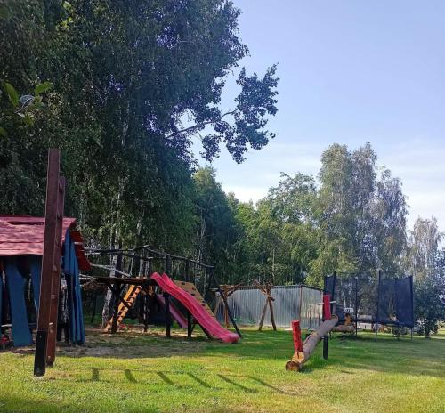 park z placem zabaw ze zjeżdżalnią w obiekcie BRZOZOWY GAJ AGROTURYSTYKA w mieście Bobryk
