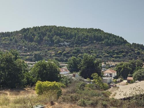 a view of a mountain with trees and houses at 1 Bedroom house we call home in Tarshīhā