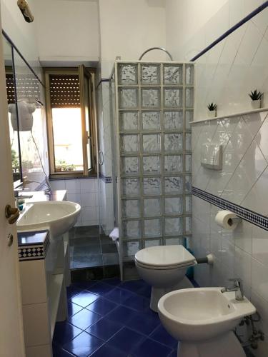 een badkamer met een toilet en een wastafel bij Affittacamere Dianir in Rome